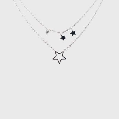 Colier argint Stars